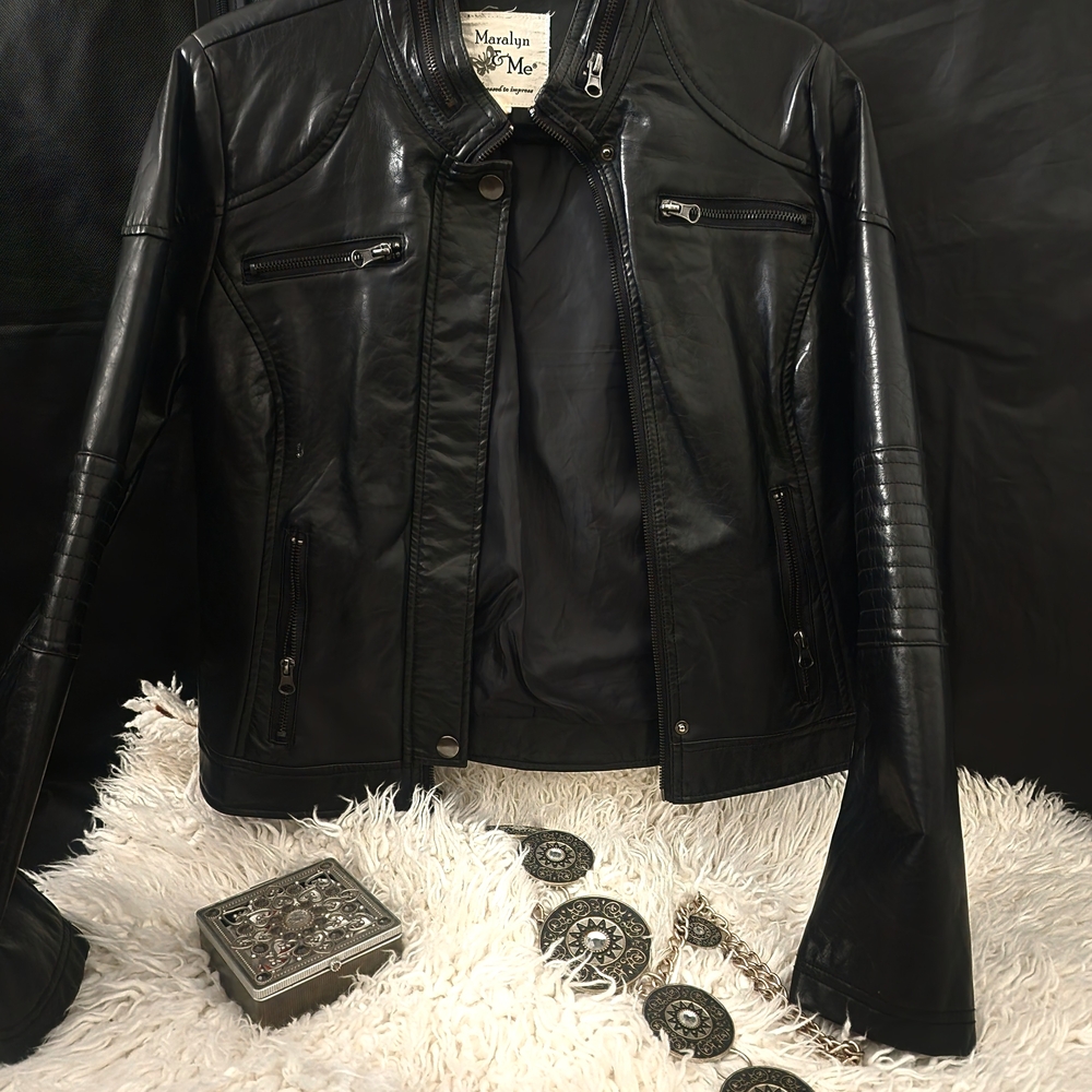 Maralyn & Me Black Leather Jacket